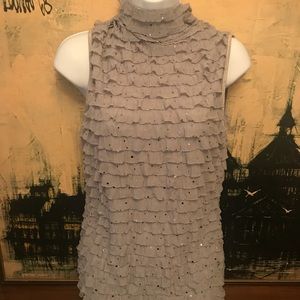 Crew neck shimmer tank